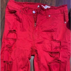 Red Jeans Shorts